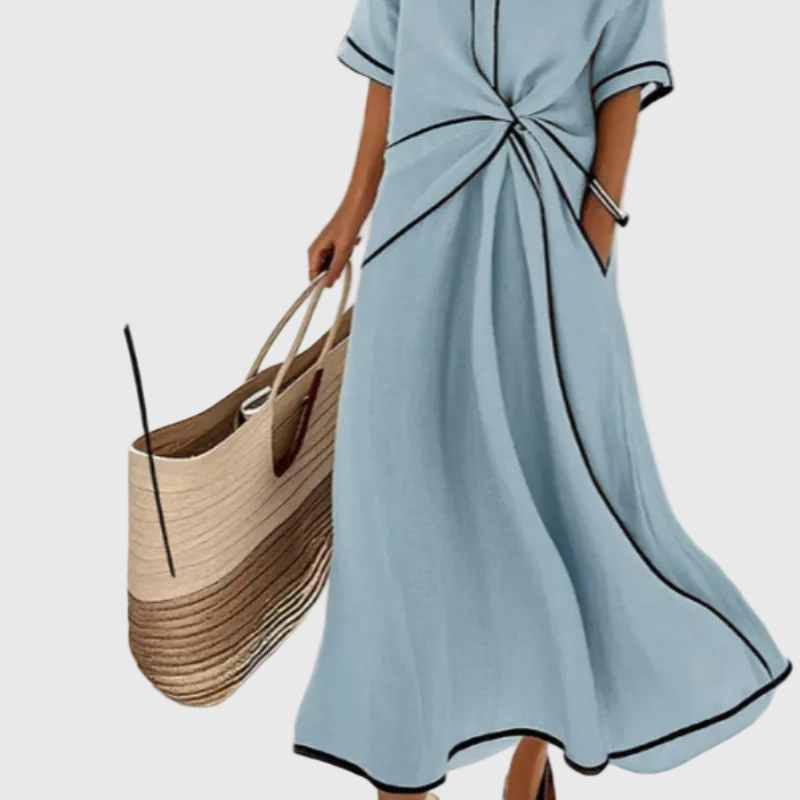 Women's Draped Coastal Maxi Dress