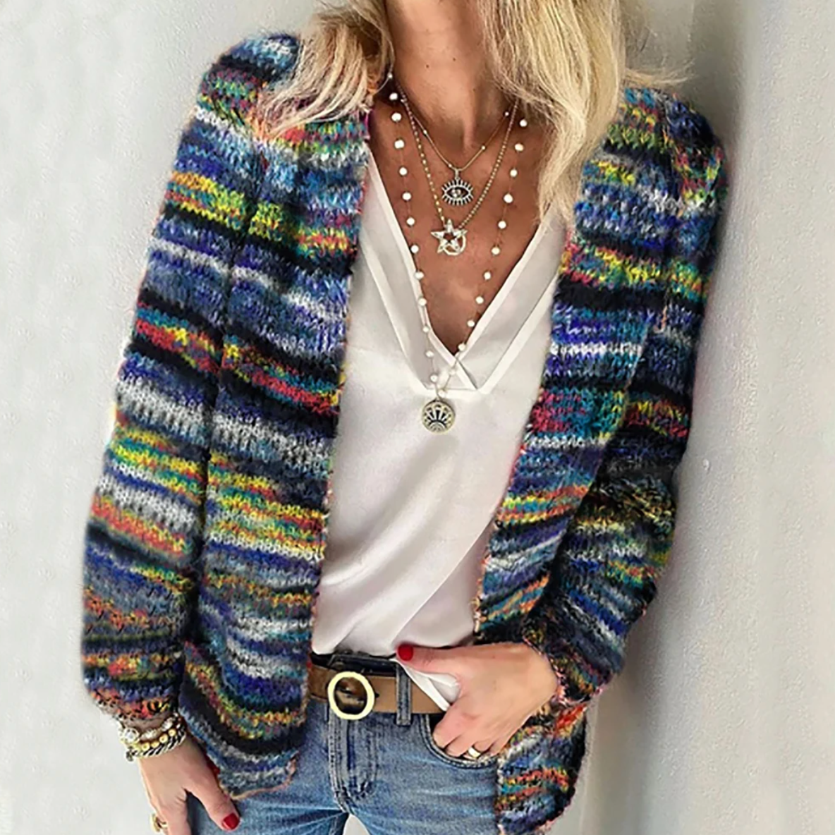 Women's Cozy Multicolor Cardigan