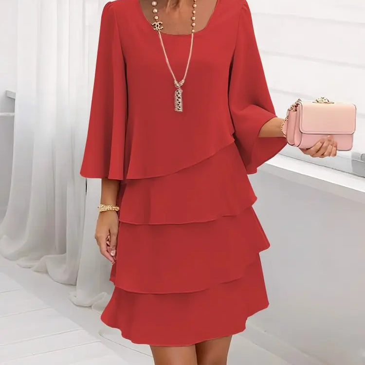 Catherine | Elegant Comfort Ruffle Dress