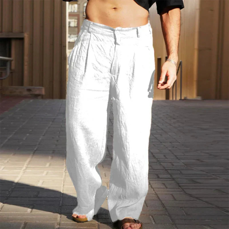 Men's Effortless Wide-Leg Linen Pants