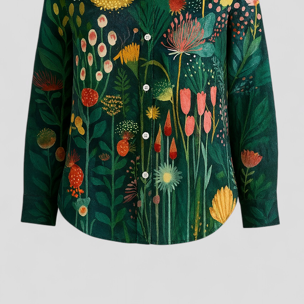 Women's Blouse with a Bold, One-of-a-Kind Colorful Print