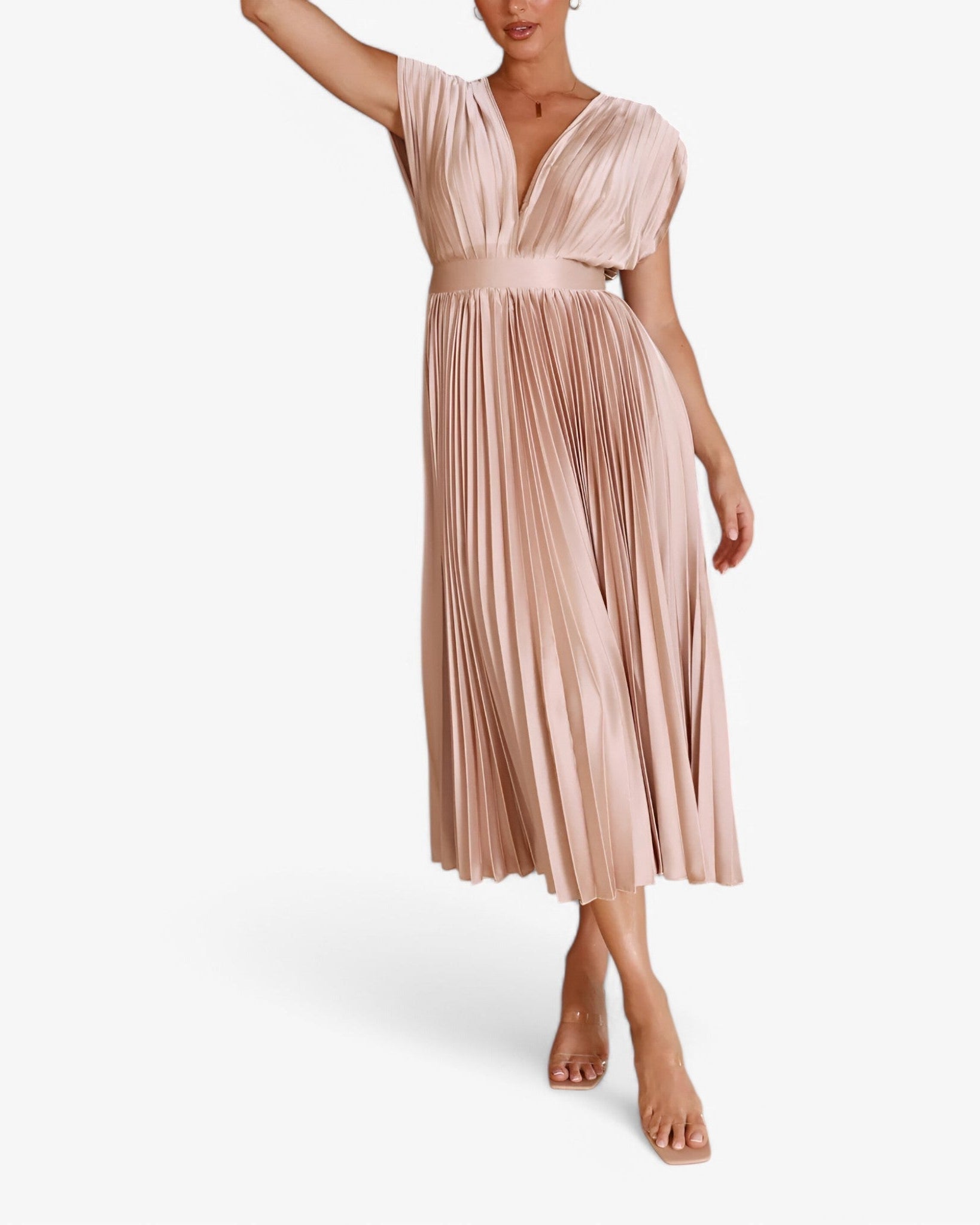 Chic Maxi Pleated Dress - Elegant, Comfortable, and Flattering