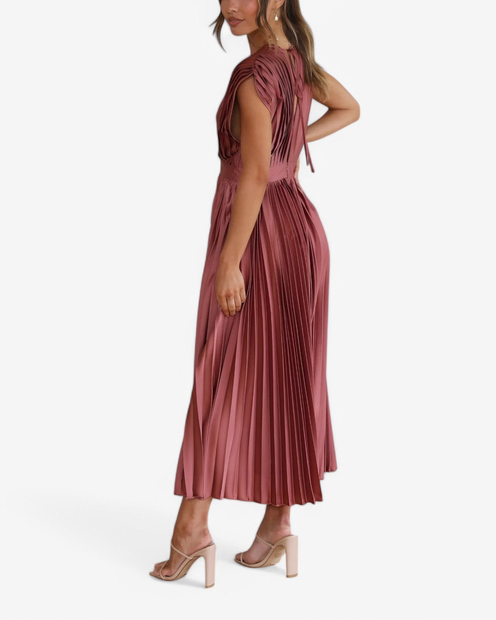 Chic Maxi Pleated Dress - Elegant, Comfortable, and Flattering
