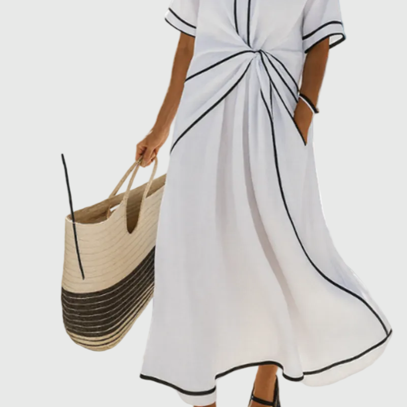 Women's Draped Coastal Maxi Dress
