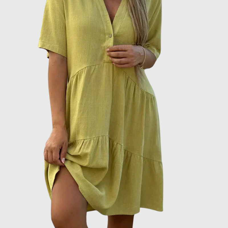 Women's Ariana Flowing Elegant Mini Dress - Effortless Chic in a