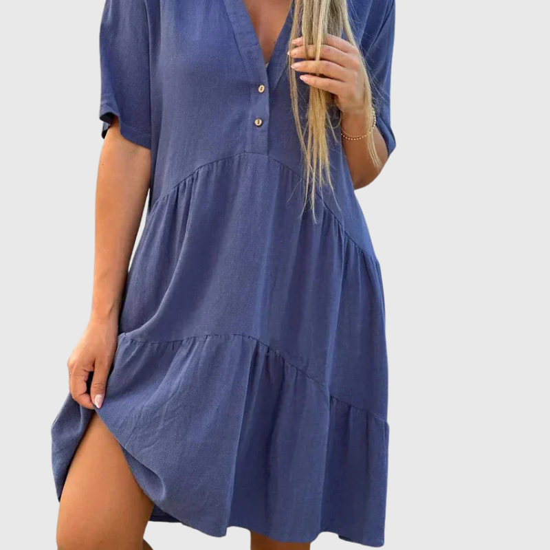 Women's Ariana Flowing Elegant Mini Dress - Effortless Chic in a