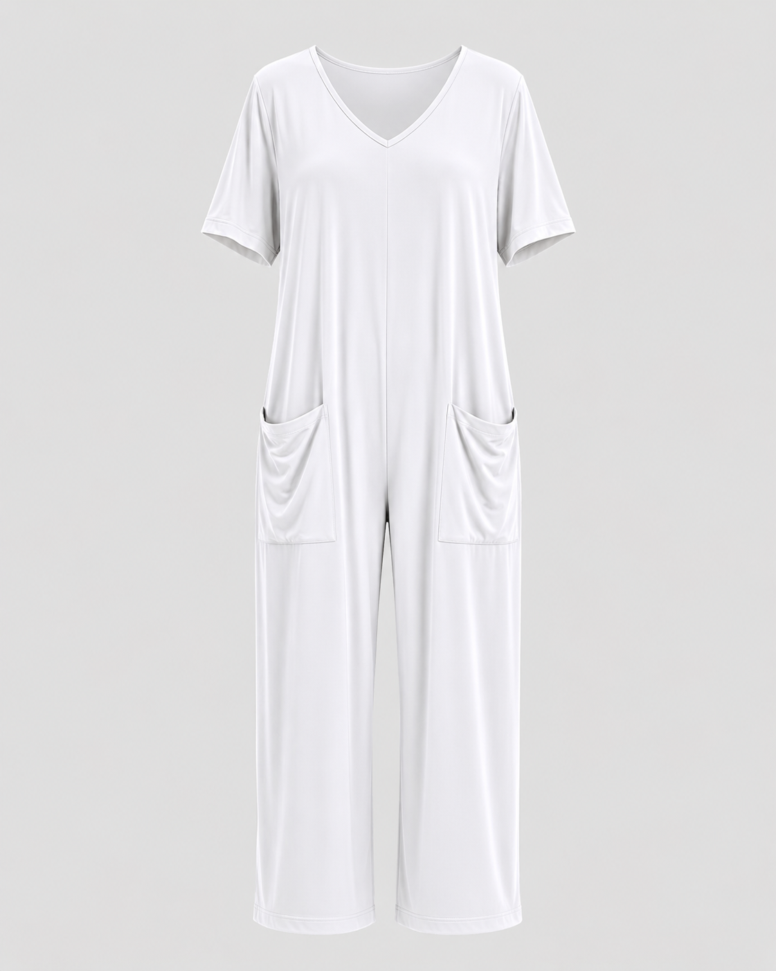 Women > Jumpsuit : Women's Effortless Relaxed-Fit Jumpsuit in Snow White van DUUWE