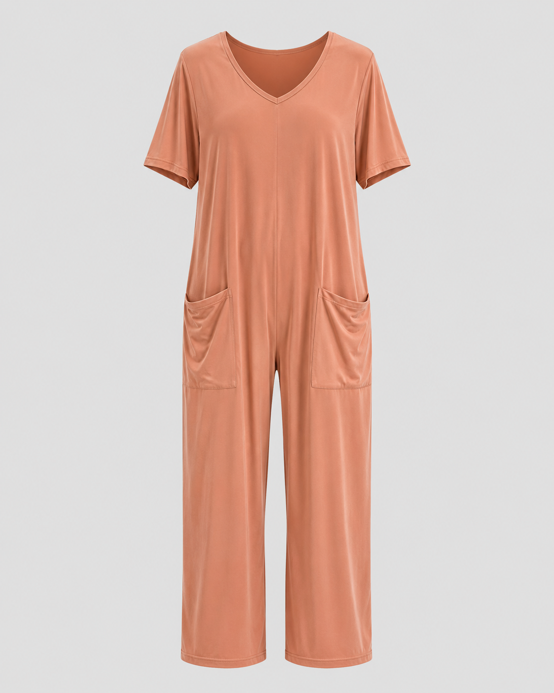 Women > Jumpsuit : Women's Effortless Relaxed-Fit Jumpsuit in Peach Orange van DUUWE