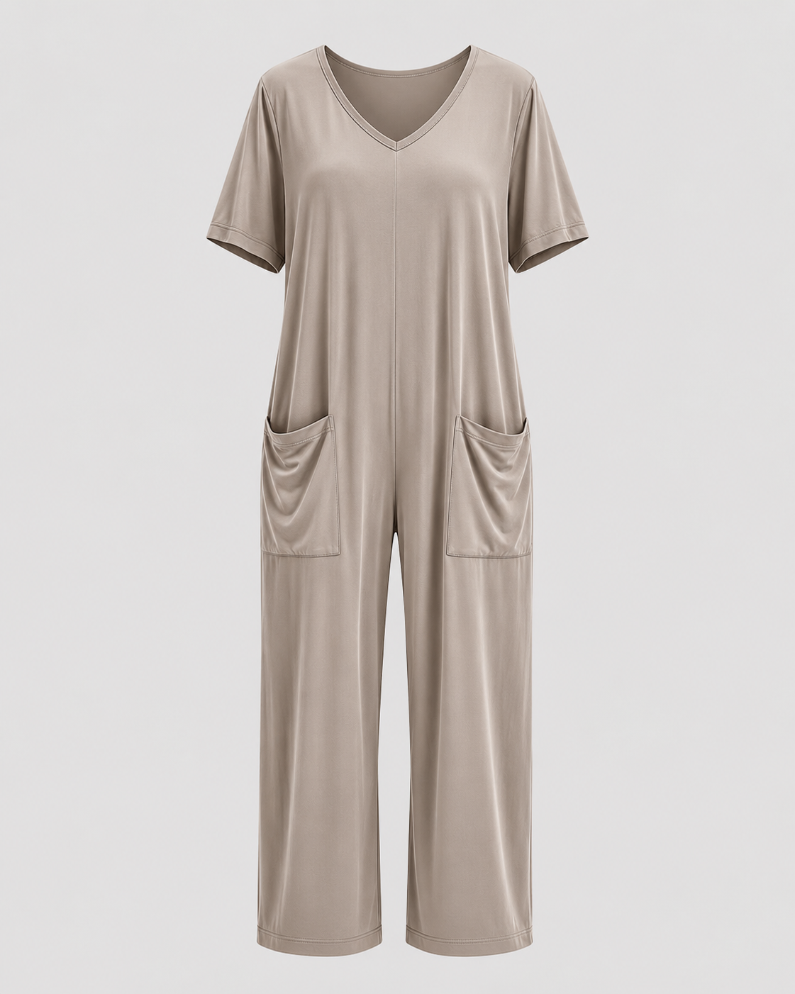 Women > Jumpsuit : Women's Effortless Relaxed-Fit Jumpsuit in Soft Beige van DUUWE