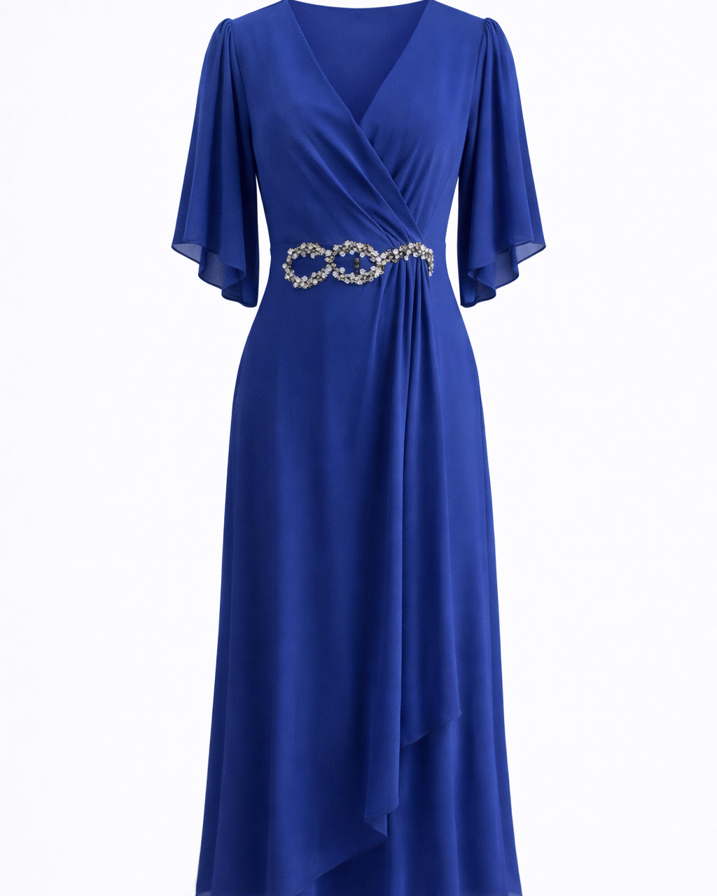 Women’s Long V-Neck Dress – Elegant Occasion Wear