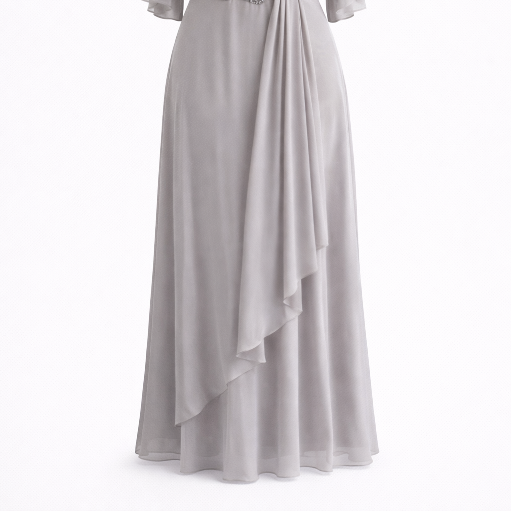 Women’s Long V-Neck Dress – Elegant Occasion Wear