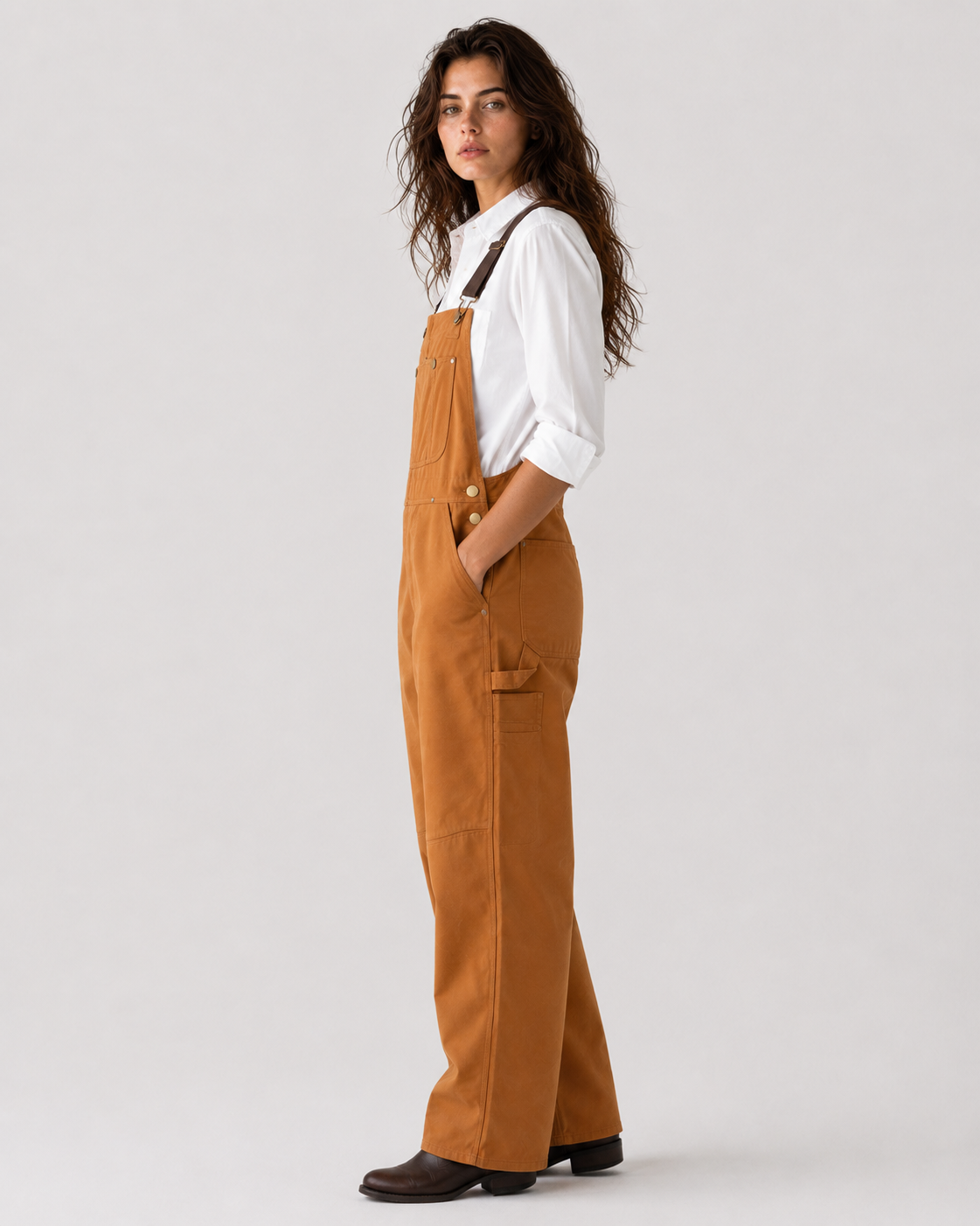 Women > Utility Bib Overalls : Women's Polyester Bib Overalls with Adjustable Straps in van DUUWE