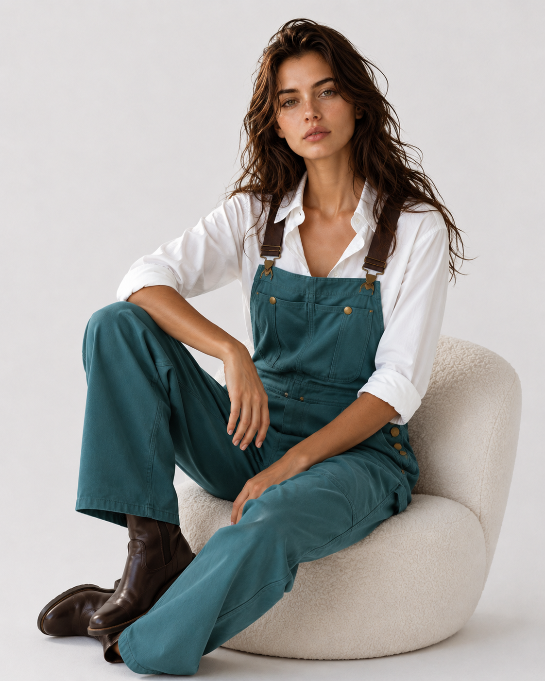 Women > Utility Bib Overalls : Women's Polyester Bib Overalls with Adjustable Straps in van DUUWE