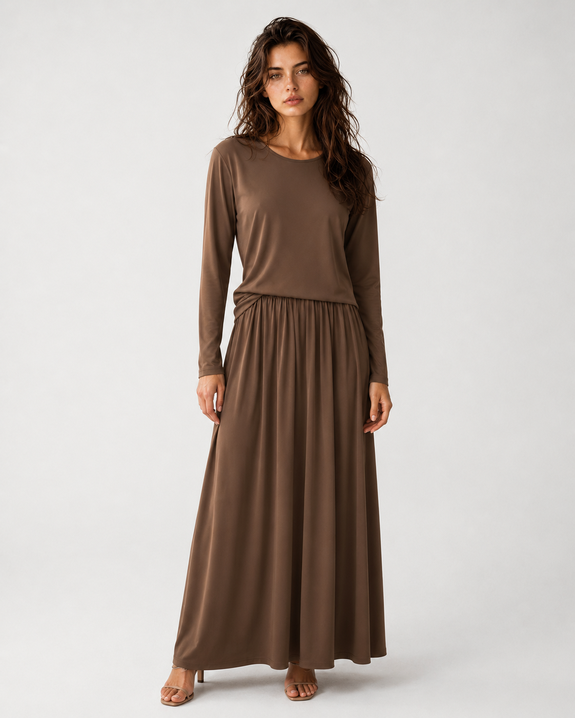 Women > Sweaters : Women's Two-Piece Long Sleeve Top and Maxi Skirt Set in van DUUWE