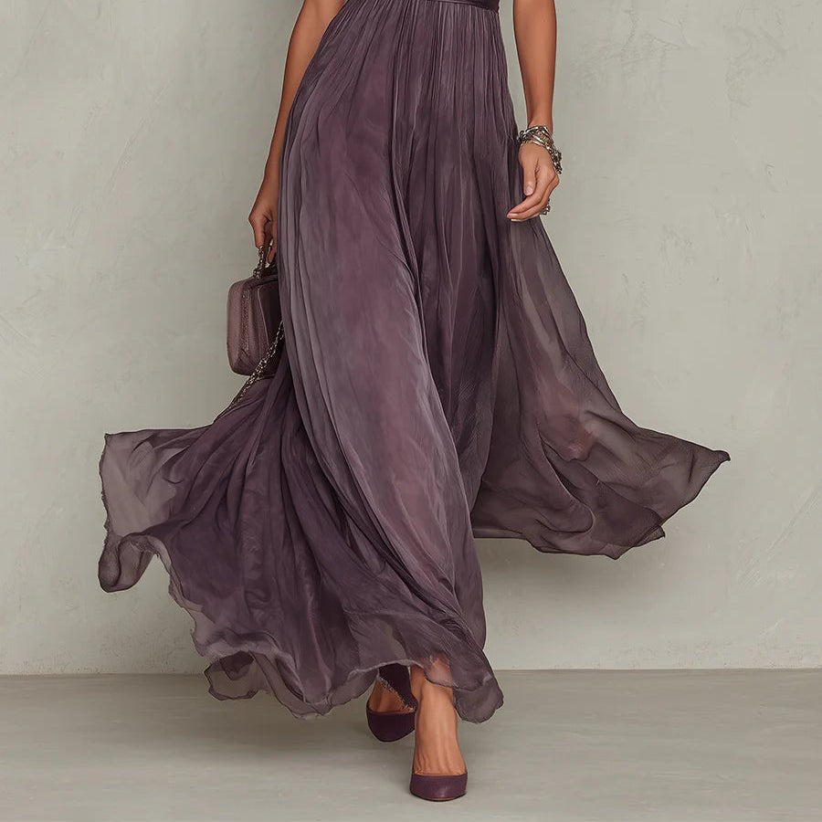 Ashley | Vintage Elegant Chiffon Maxi Dress