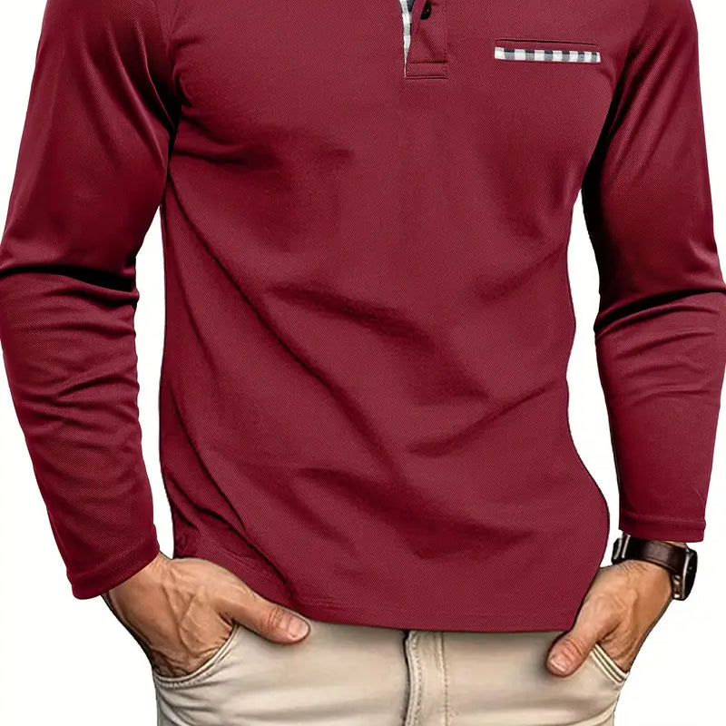 Men's Premium Long-Sleeve Polo Shirt