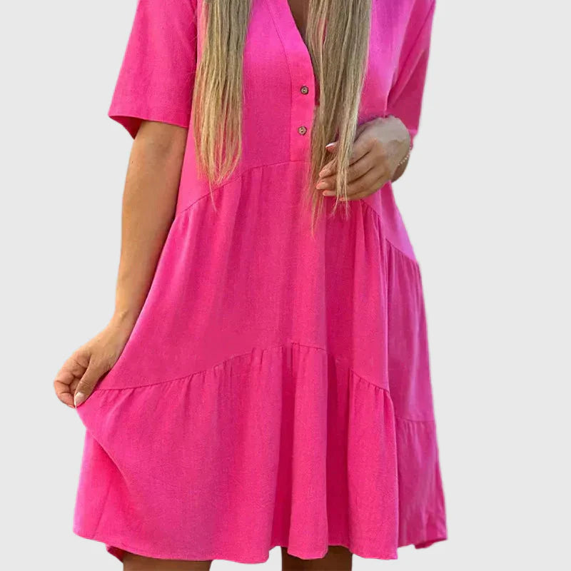 Women's Ariana Flowing Elegant Mini Dress - Effortless Chic in a