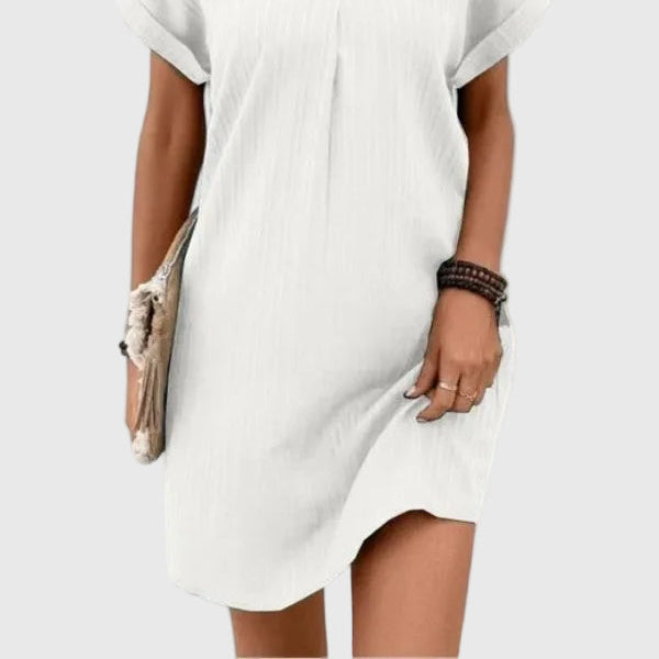 Women's Massie Draped Mini Dress - Elegant, Flattering Silhouette