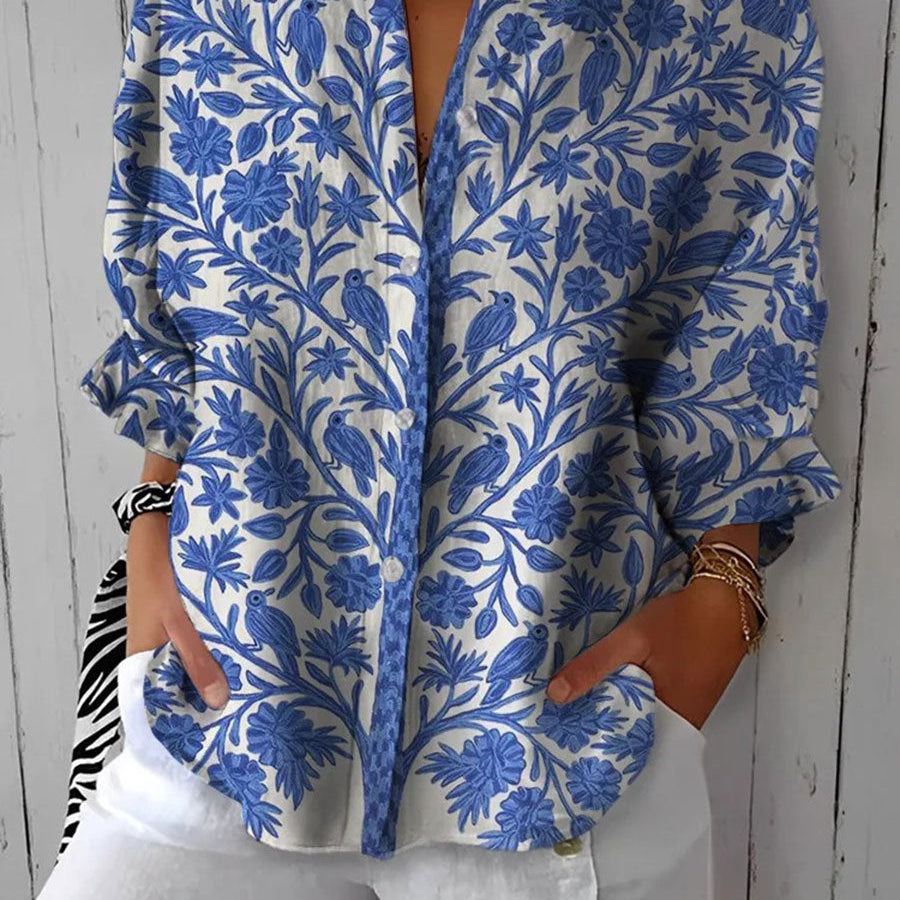 Women's Blue Garden Blouse
