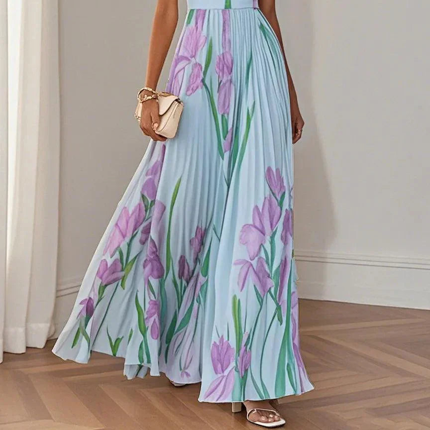 Women's Elegant White Rocking Chiffon Maxi Dress