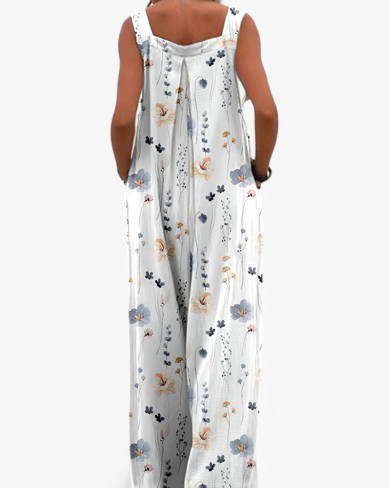 Chic Floral-Print Sleeveless Jumpsuit