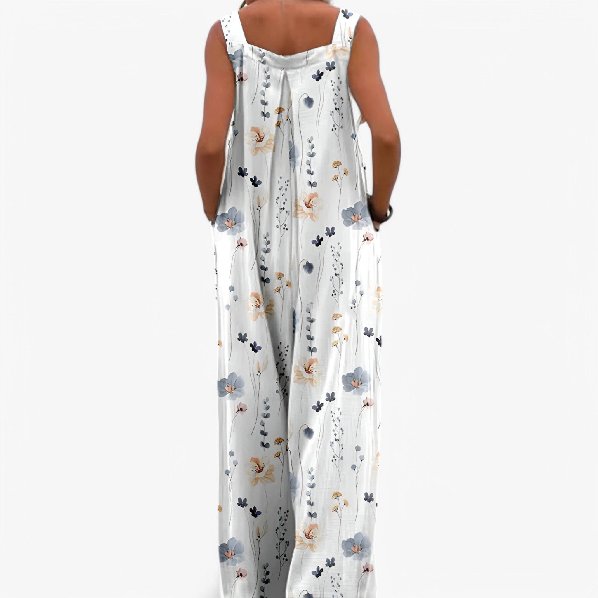 Chic Floral-Print Sleeveless Jumpsuit