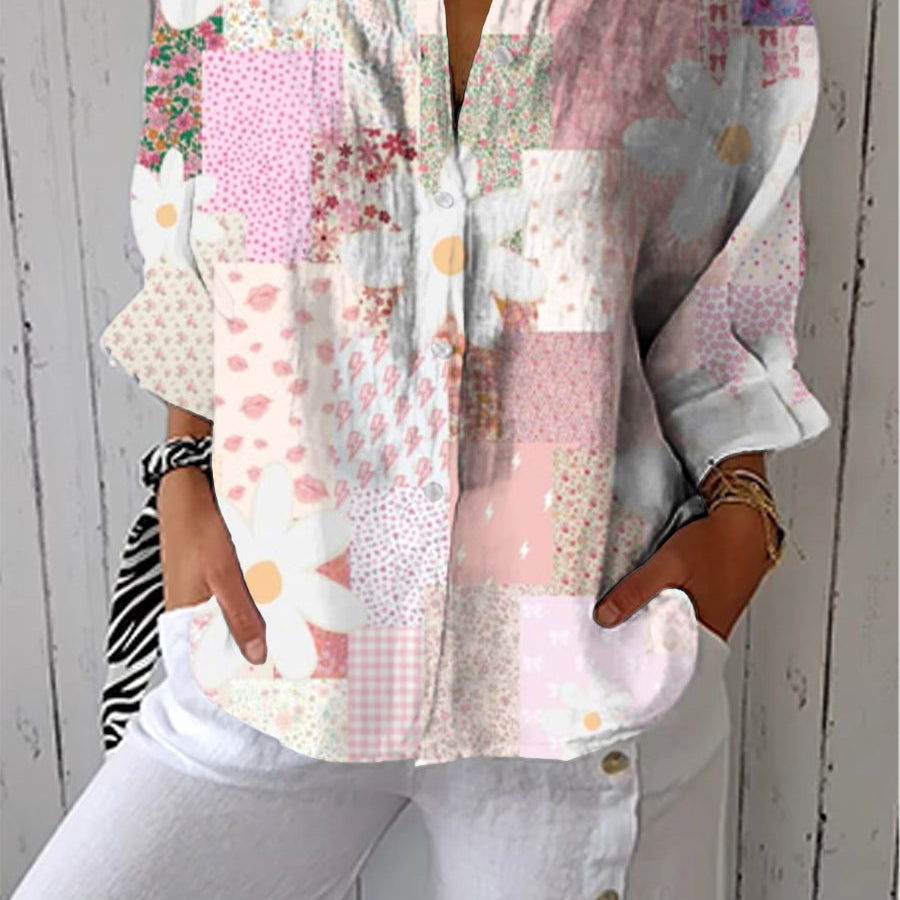 Women's Patchwork Daisy Blouse