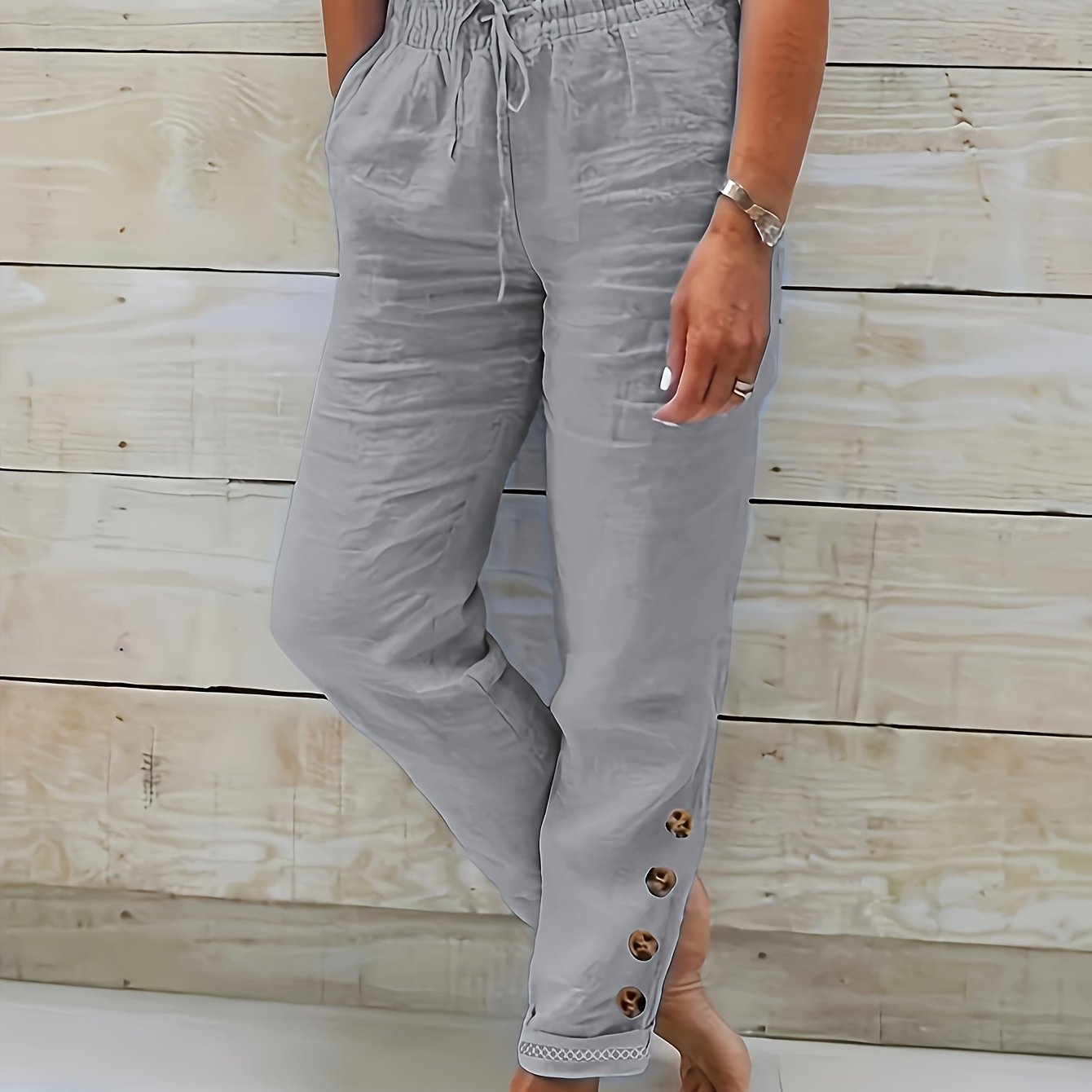 Women's Linnea Slim Straight Cotton Pants – Effortless Everyday