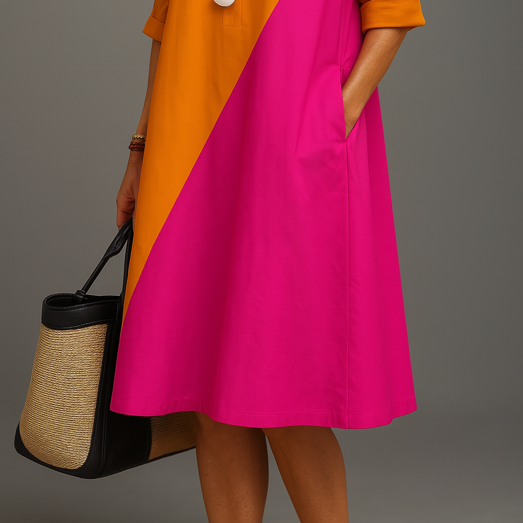 Women's Elegant Midi Dress with a Graceful Silhouette