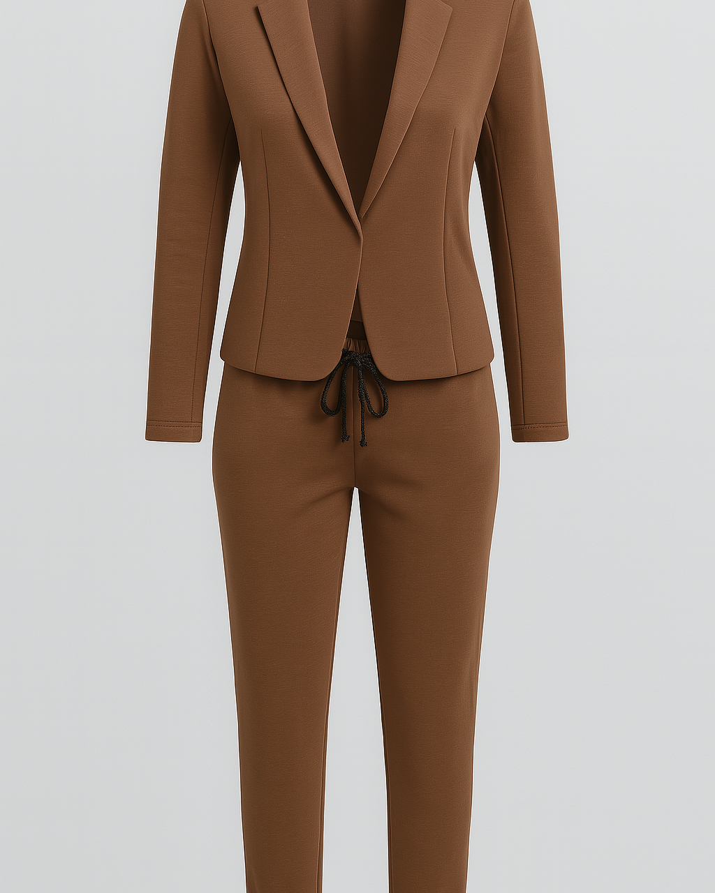 Amelie | Damen Blazer-Set med joggingbukser - Brun - Amelie | Damen Blazer-Set med joggingbukser- €25 - {{ product_tags }