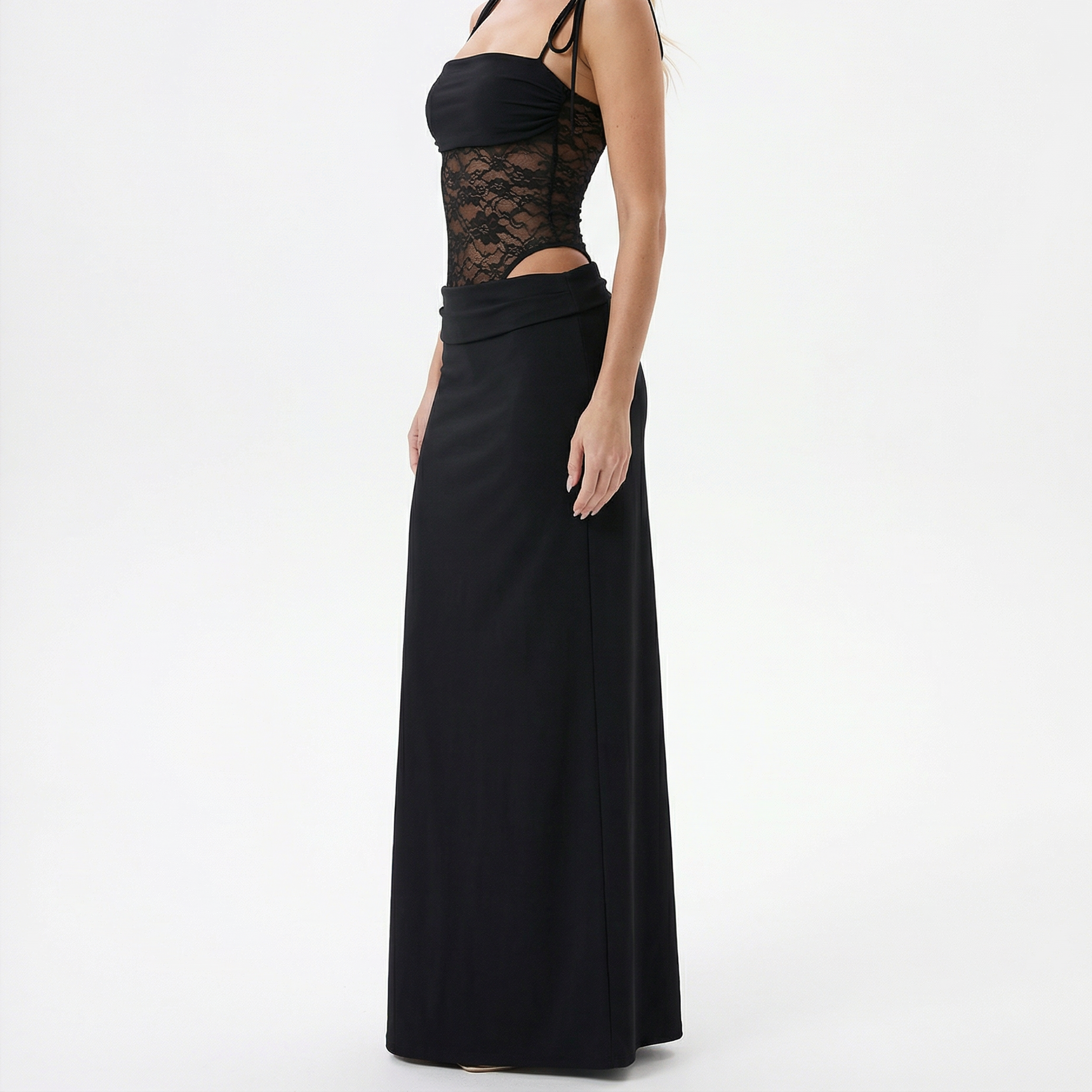 Women's Lace Panel Maxi Dress