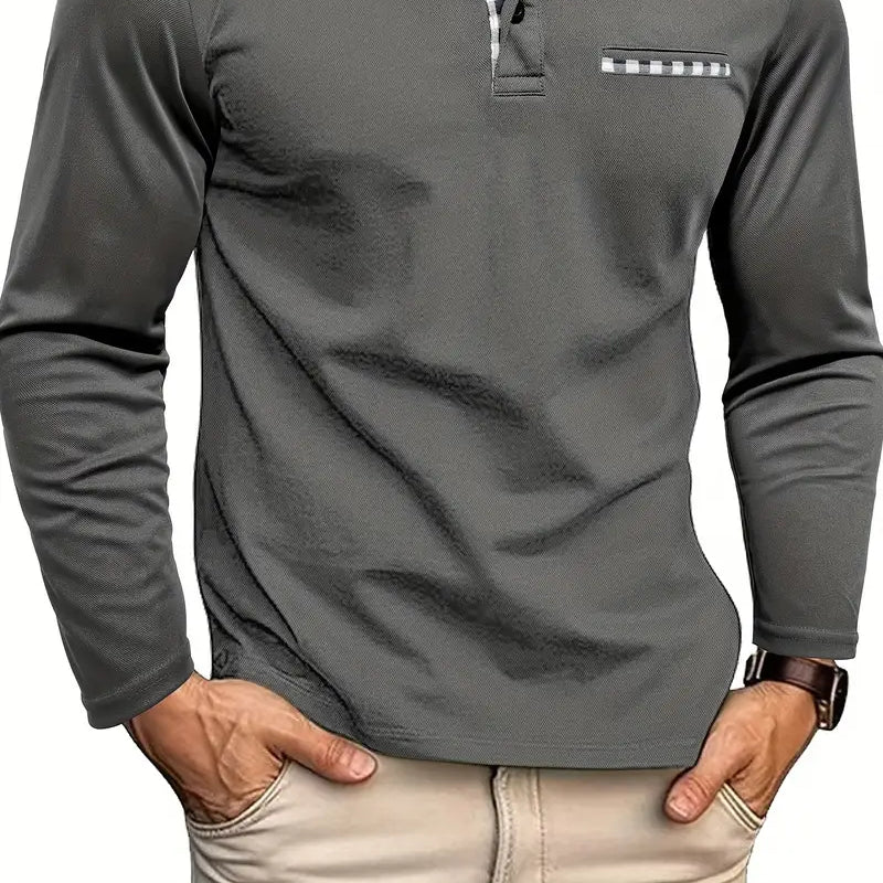 Men's Premium Long-Sleeve Polo Shirt