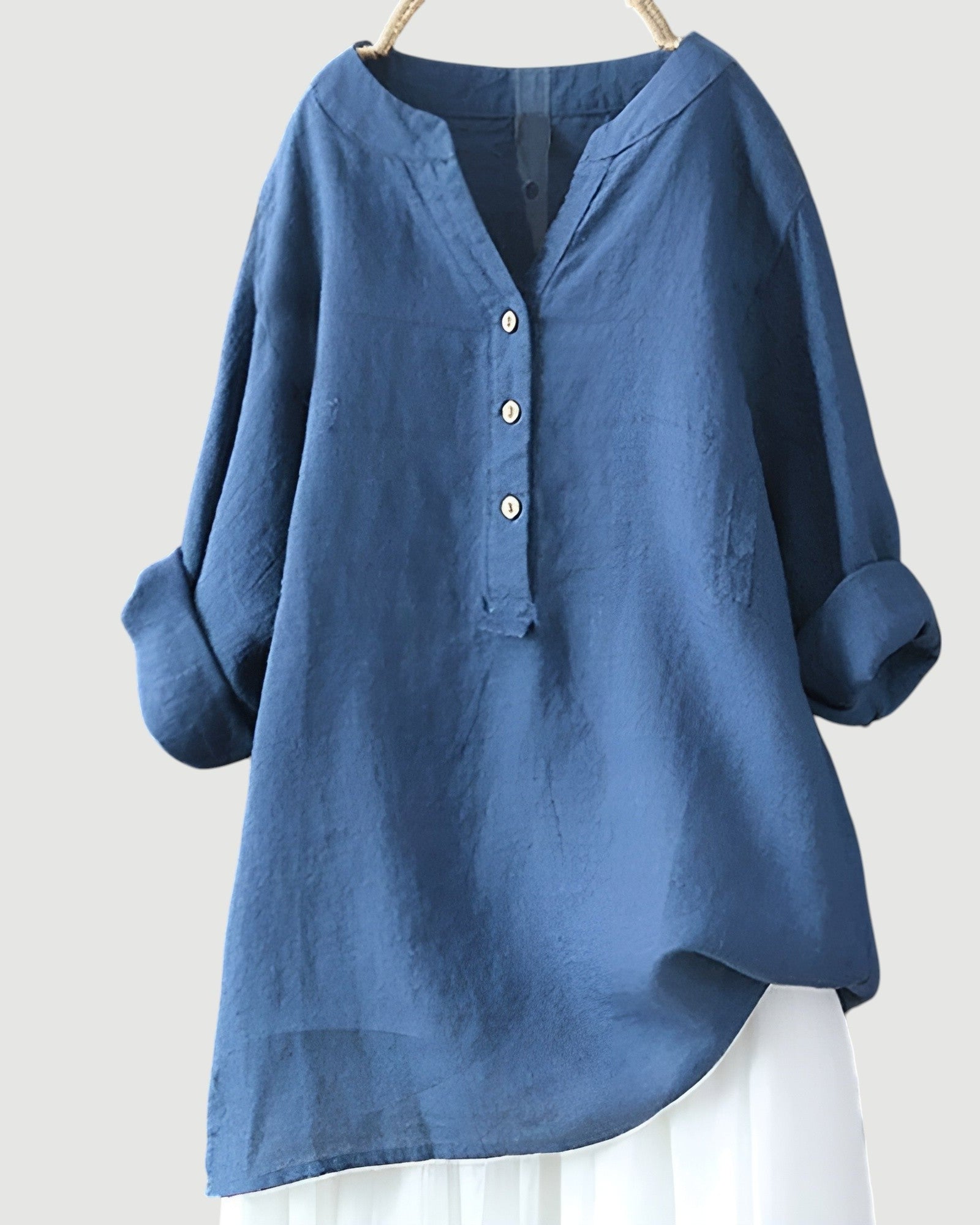 Airy Button-Up Comfort Shirt - Lightweight, Breathable Everyday Essential