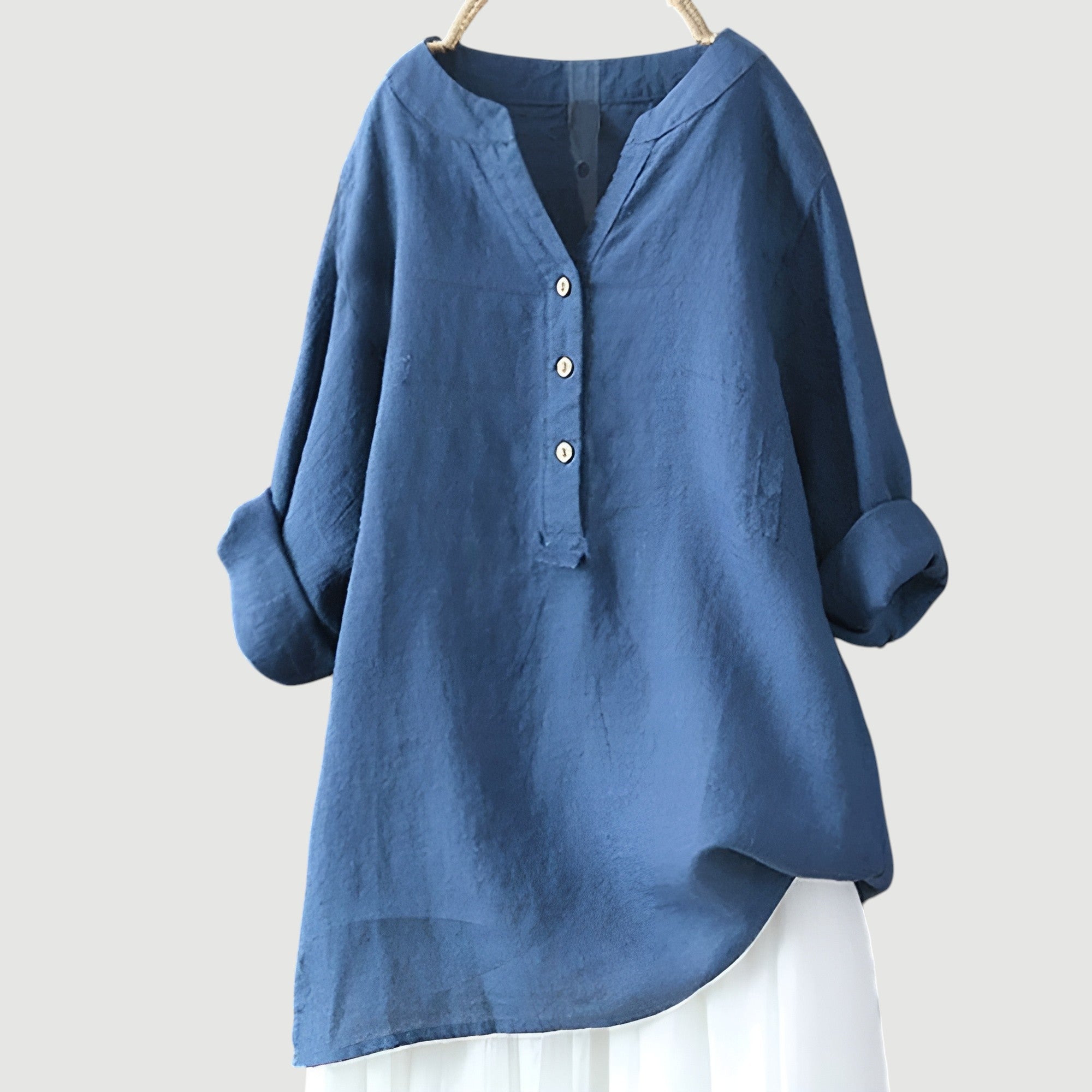 Airy Button-Up Comfort Shirt - Lightweight, Breathable Everyday Essential