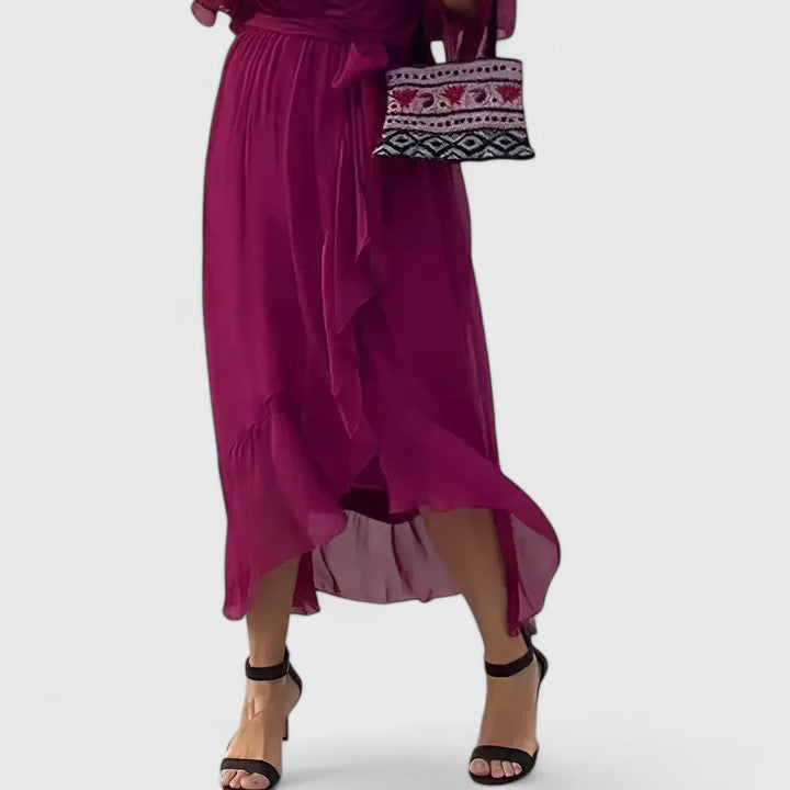 Women's Elegant V Neck Dress with Timeless Sophistication