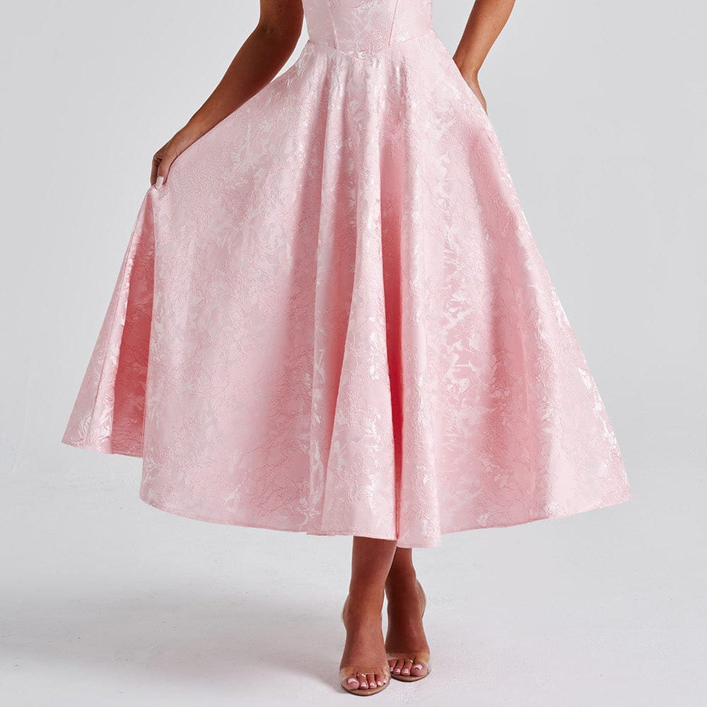 Women's Halter Midi Dress for Wedding Guests - Elegant & Flattering