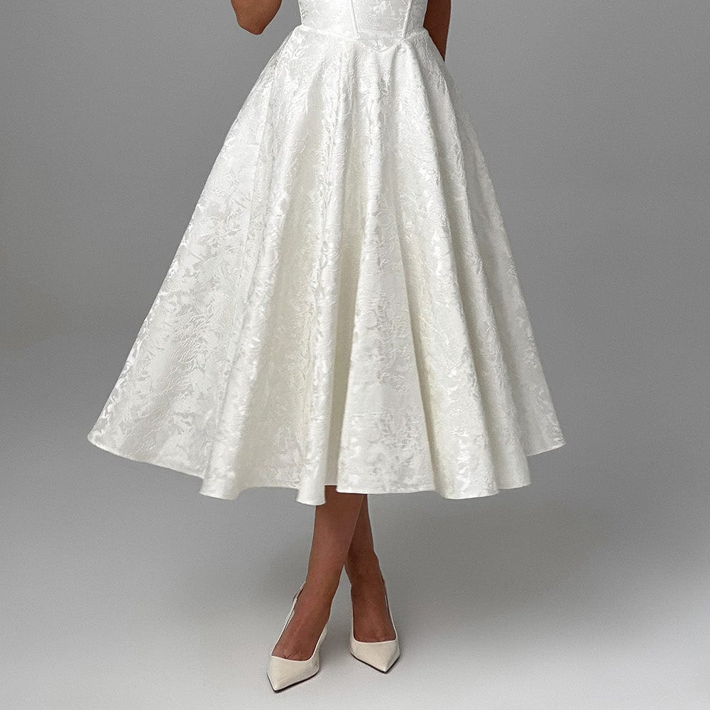 Women's Halter Midi Dress for Wedding Guests - Elegant & Flattering