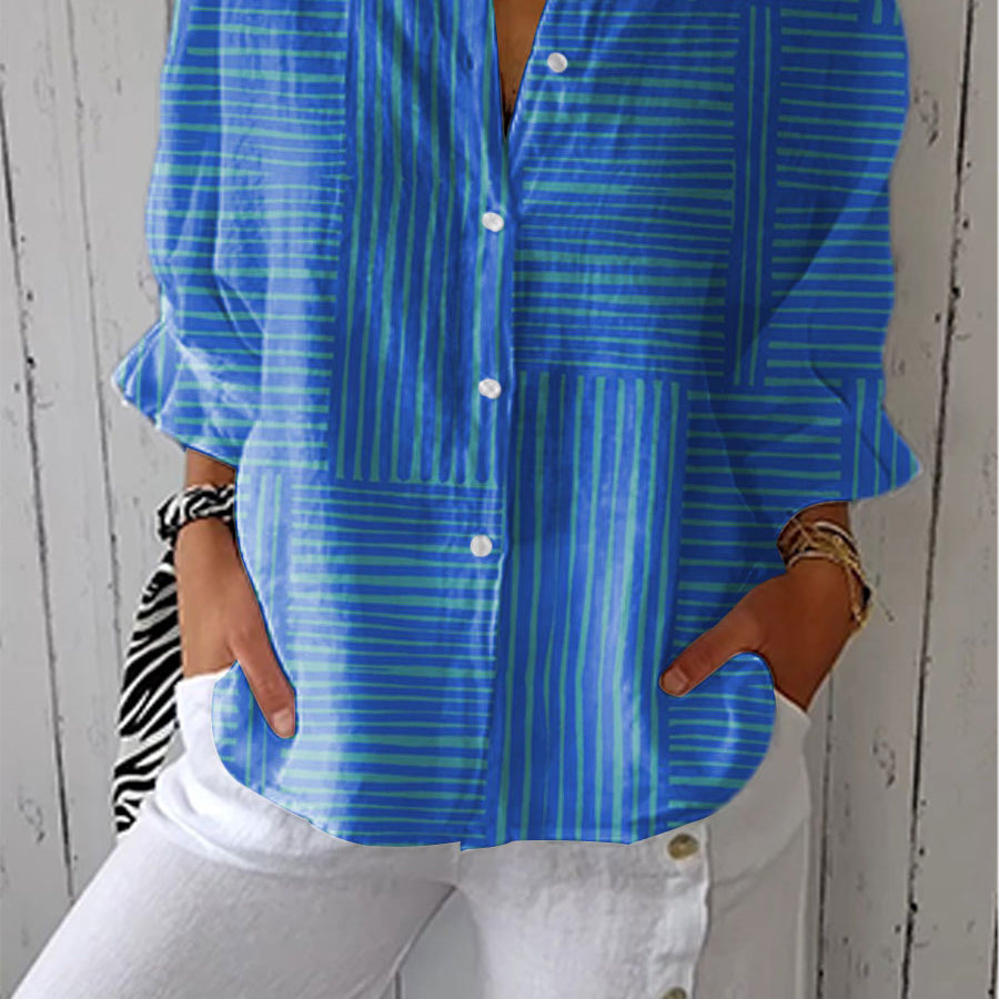 Women's Azure Stripe Blouse