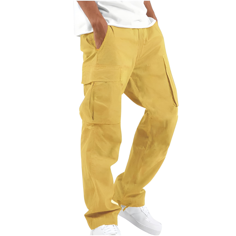 Men's Cargo Pants - Relaxed Fit with Straight-Leg Style and Handy