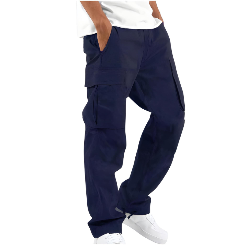 Men's Cargo Pants - Relaxed Fit with Straight-Leg Style and Handy