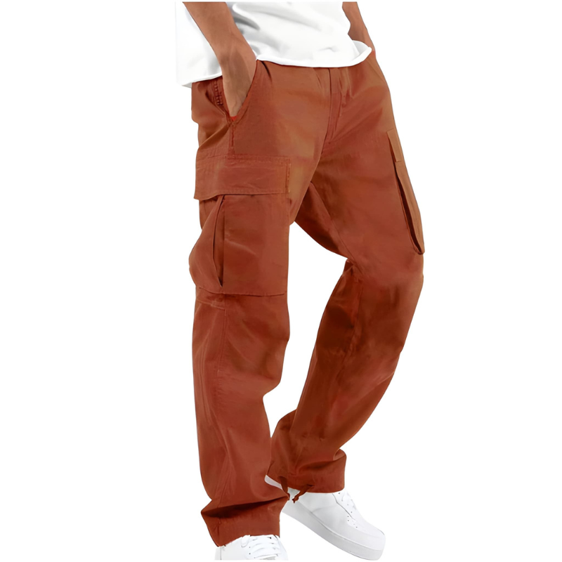 Men's Cargo Pants - Relaxed Fit with Straight-Leg Style and Handy