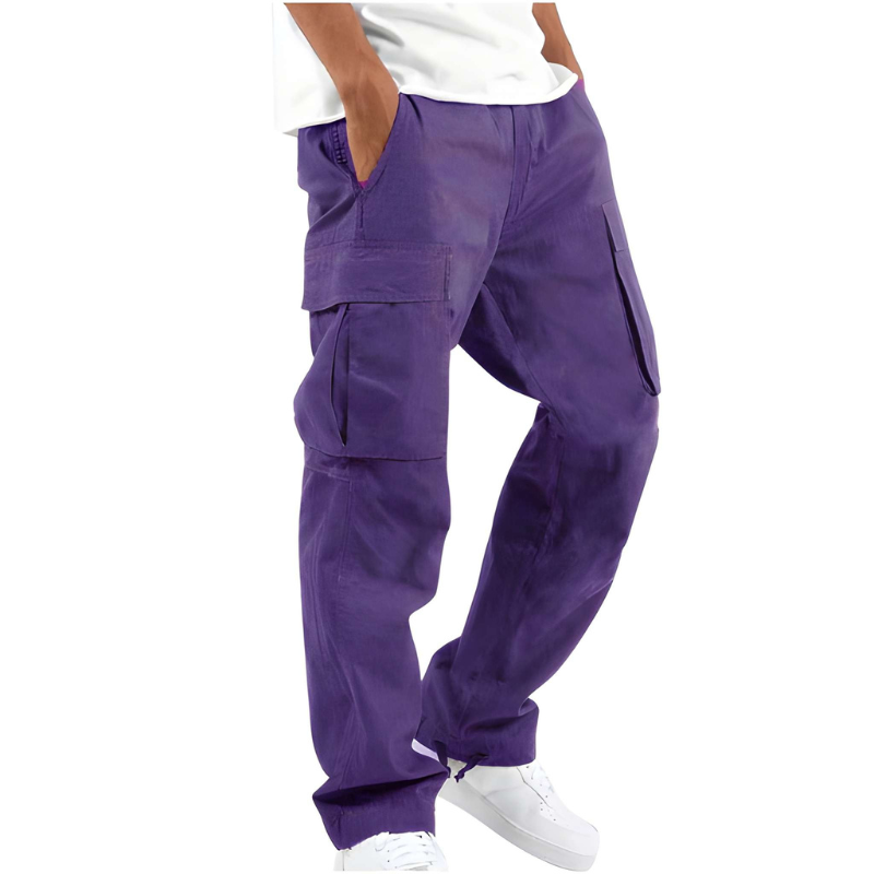 Men's Cargo Pants - Relaxed Fit with Straight-Leg Style and Handy