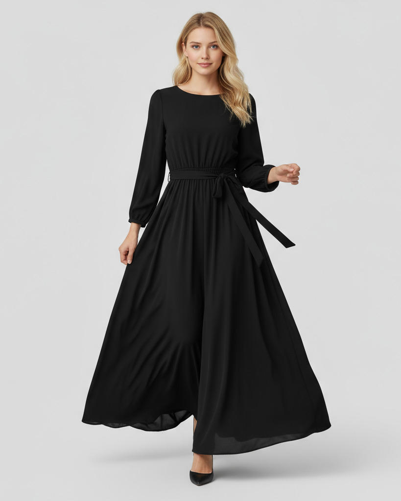 Chic Belted Maxi Dress for Effortless Elegance