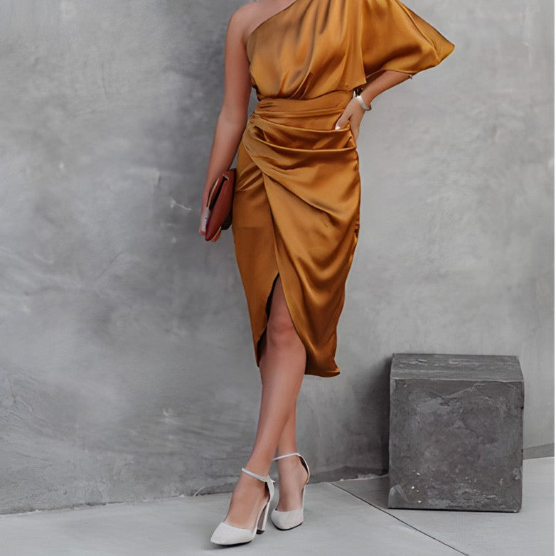 Women's Glamorous One-Shoulder Party Dress