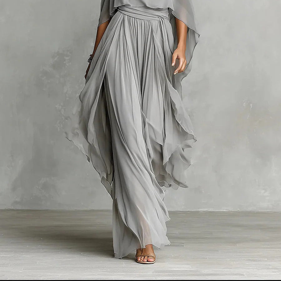 Renata | Gray Fluid Set with Strappy Top and Lightweight Pants
