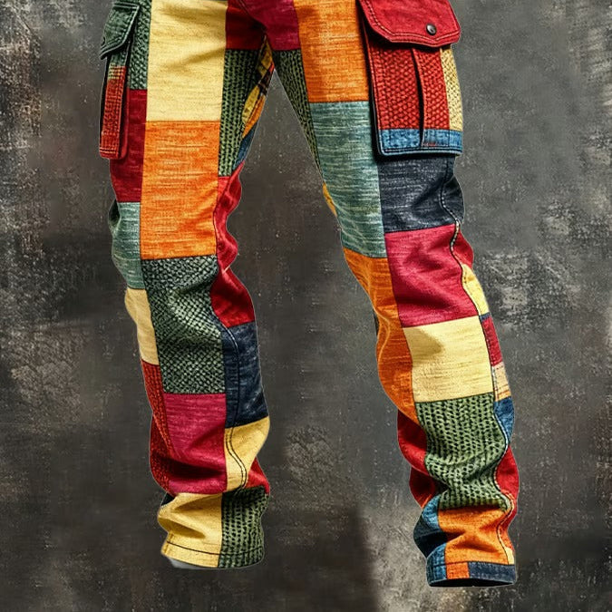 Patchwork Cargo Pants for Men - Rugged and Functional