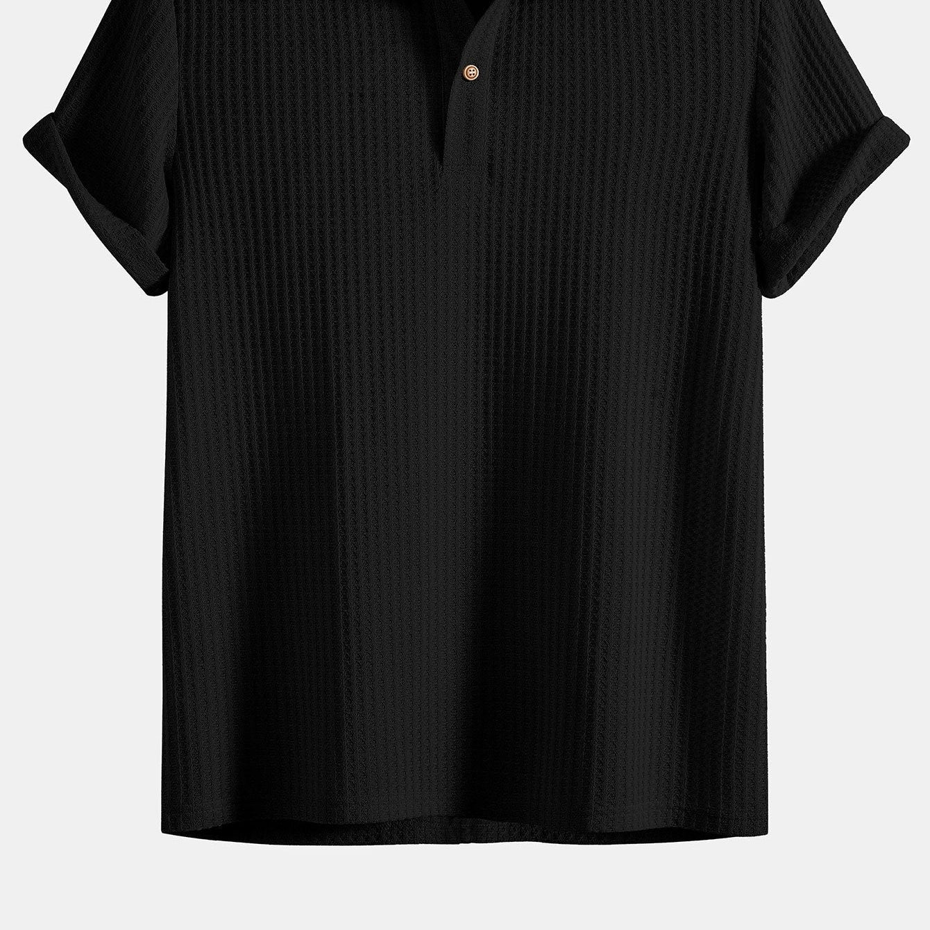Men's Cozy Waffle-Knit Polo Shirt