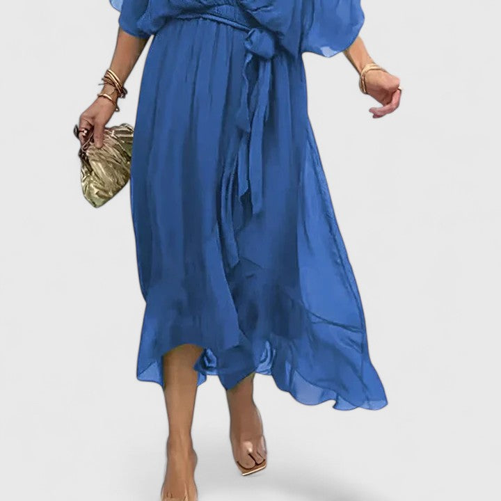 Women's Elegant V Neck Dress with Timeless Sophistication