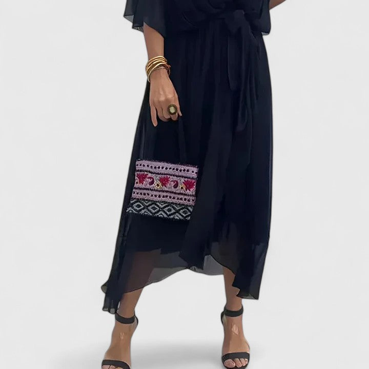 Women's Elegant V Neck Dress with Timeless Sophistication
