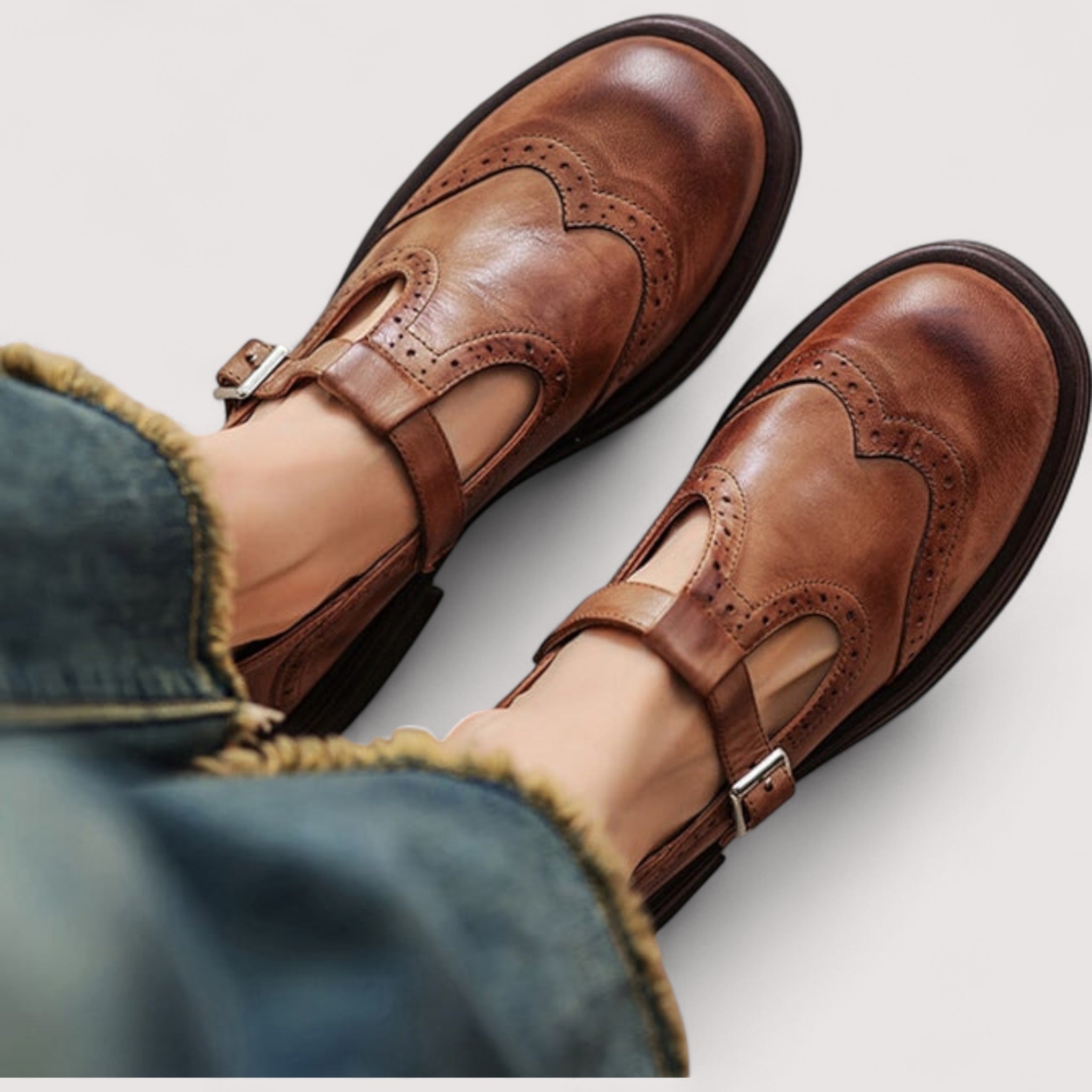 Women's Orthopedic Leather Mary Jane Shoes - All-Day Comfort & Support